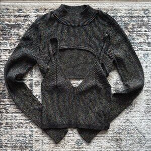 Garage Pink and Black Crop Top with Architectural Flair